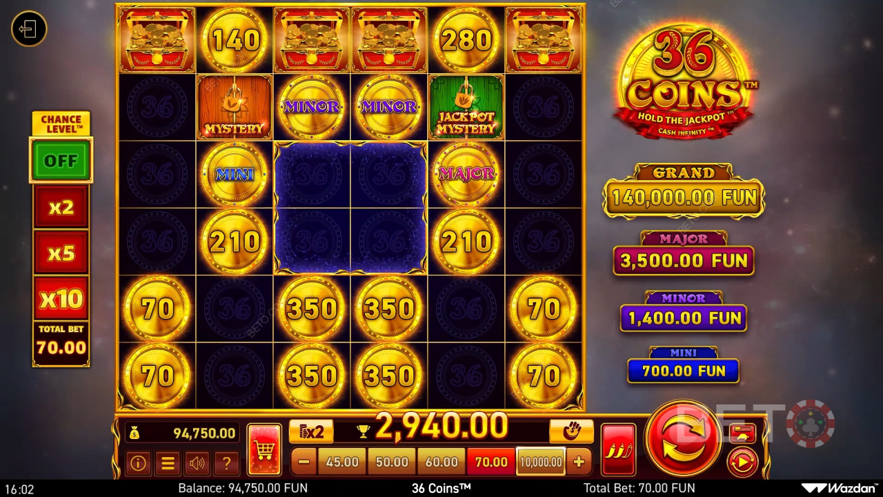 Veredicto para 36 Coins Online Slot