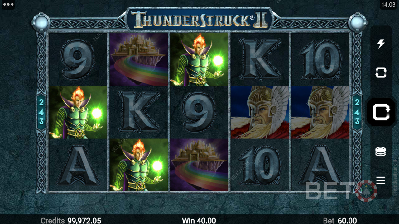 Símbolos de imagen de alta remuneración en Thunderstruck II
