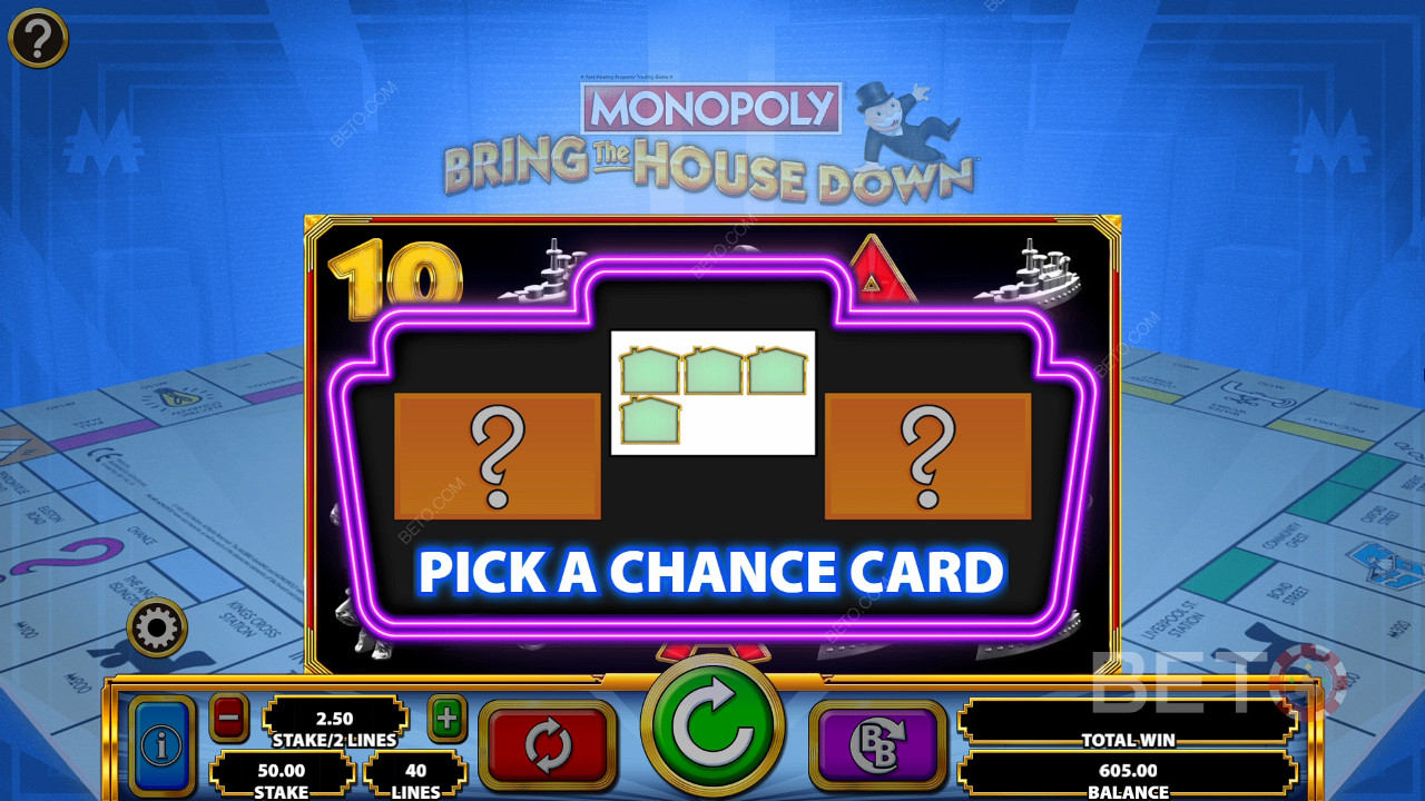 Función especial de azar en el Monopoly: Bring the House Down