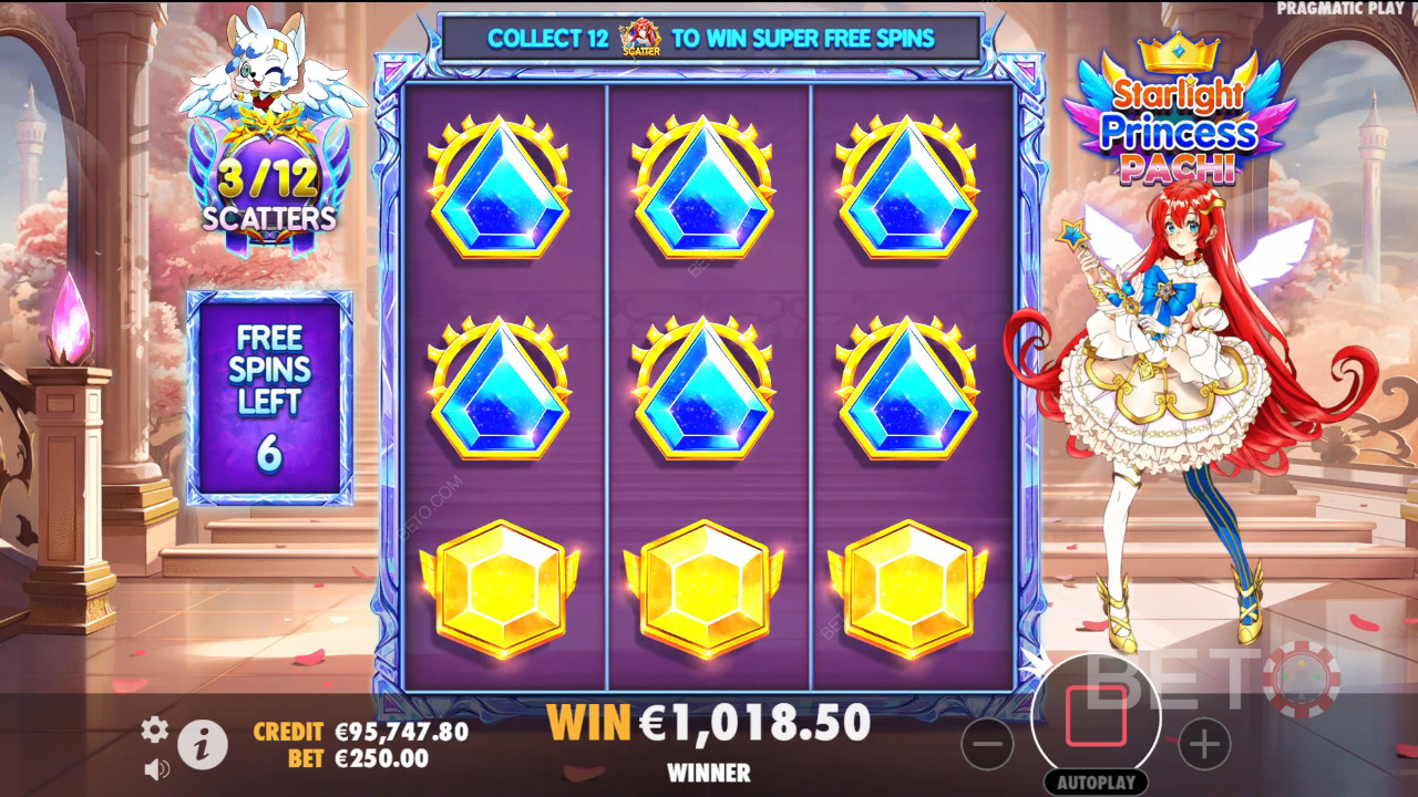 Explicación de las bonificaciones en Starlight Princess Pachi by Pragmatic Play