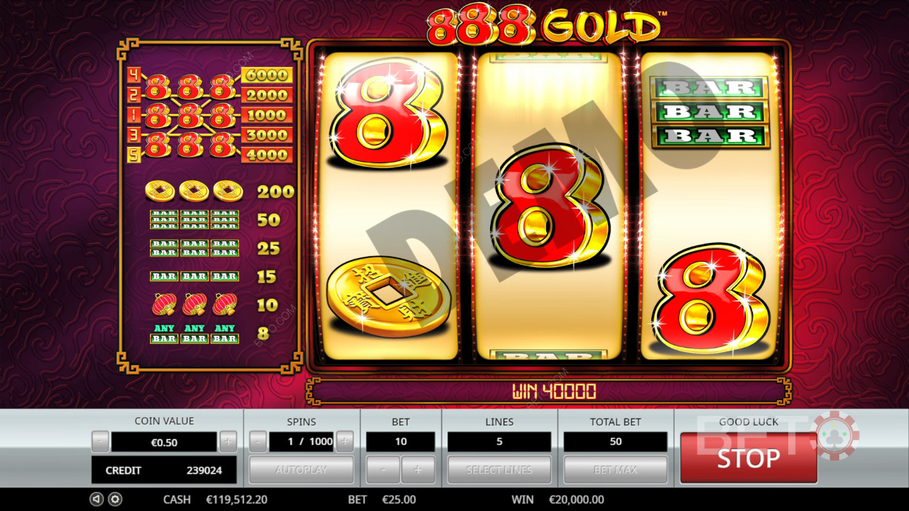 888 Gold Reseña de BETO Slots