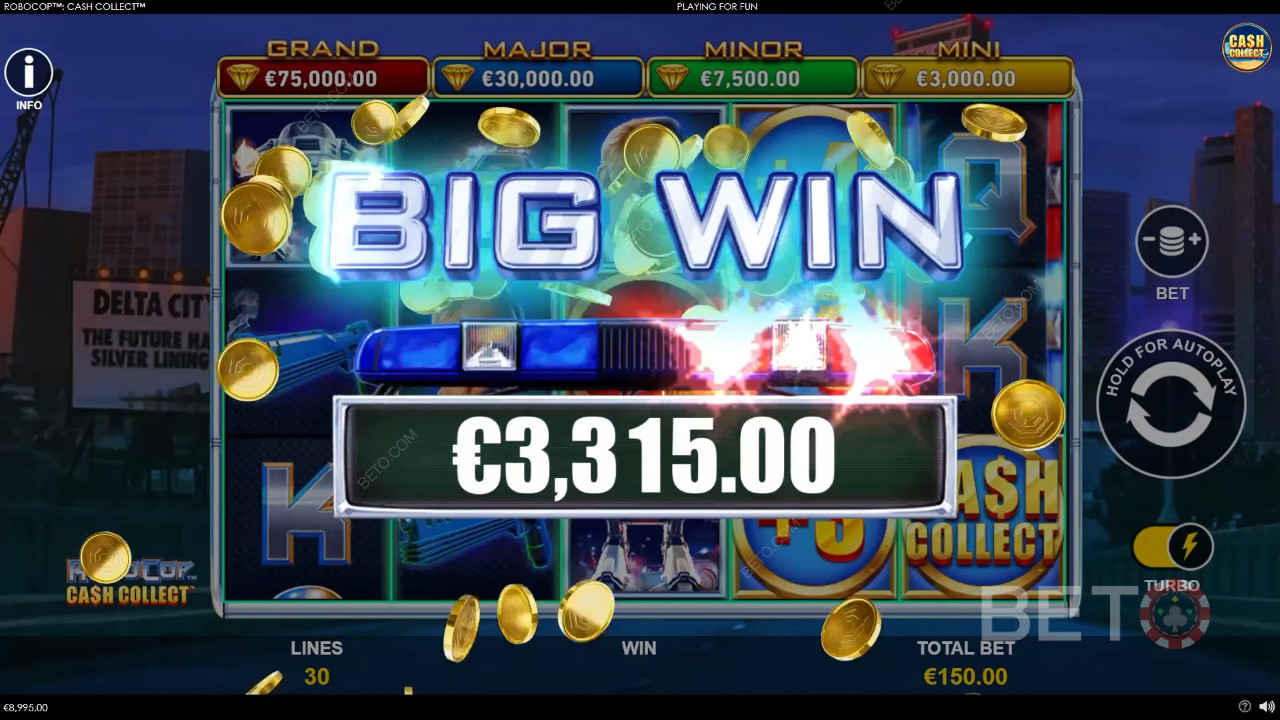 ¡Gana 1.878x tu apuesta en la tragaperras RoboCop: Cash Collect!