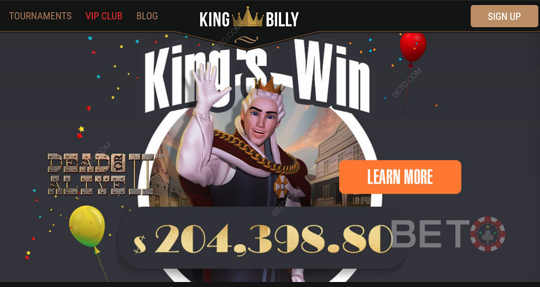Consigue enormes ganancias jugando a las tragaperras más populares en King Billy Casino