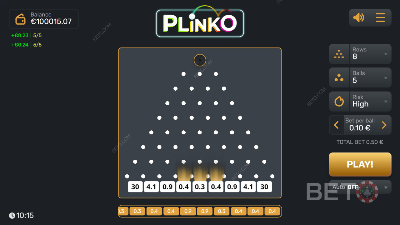 Cómo jugar al Plinko de Gaming Corps