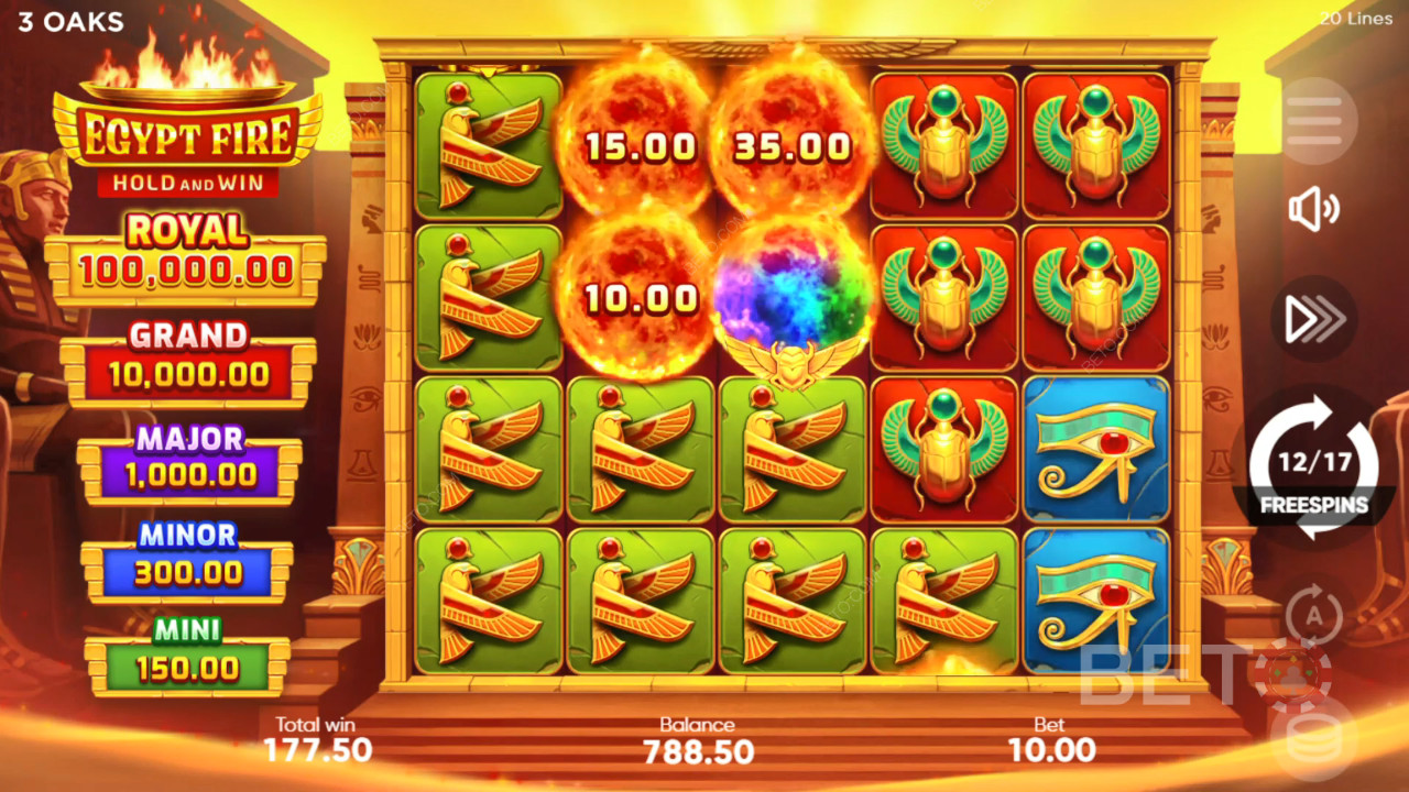Explicación de las bonificaciones en Egypt Fire de 3 Oaks Gaming