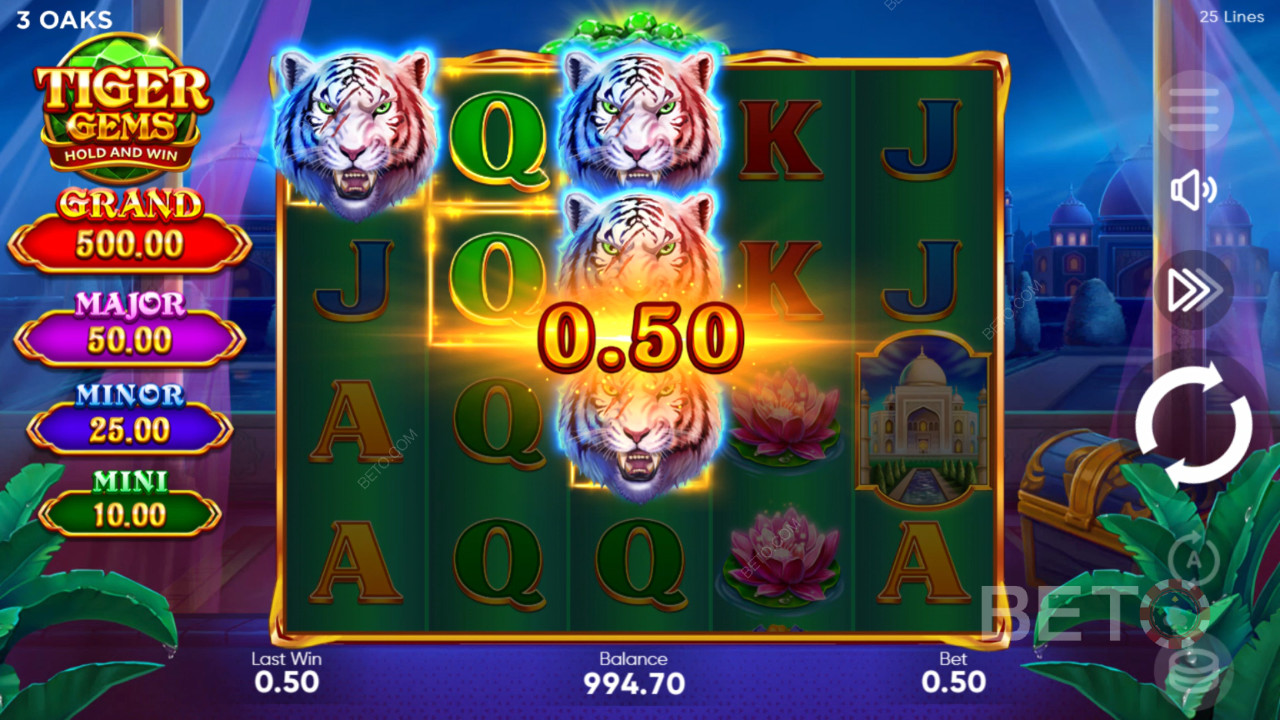 ¡Gana 1.560x Tu apuesta en la Tragaperras Tiger Gems!