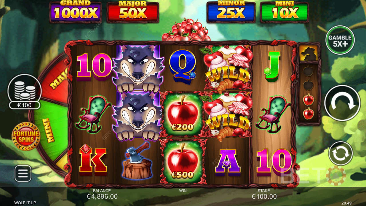 Explicación de las funciones adicionales en Wolf It Up de Inspired Gaming