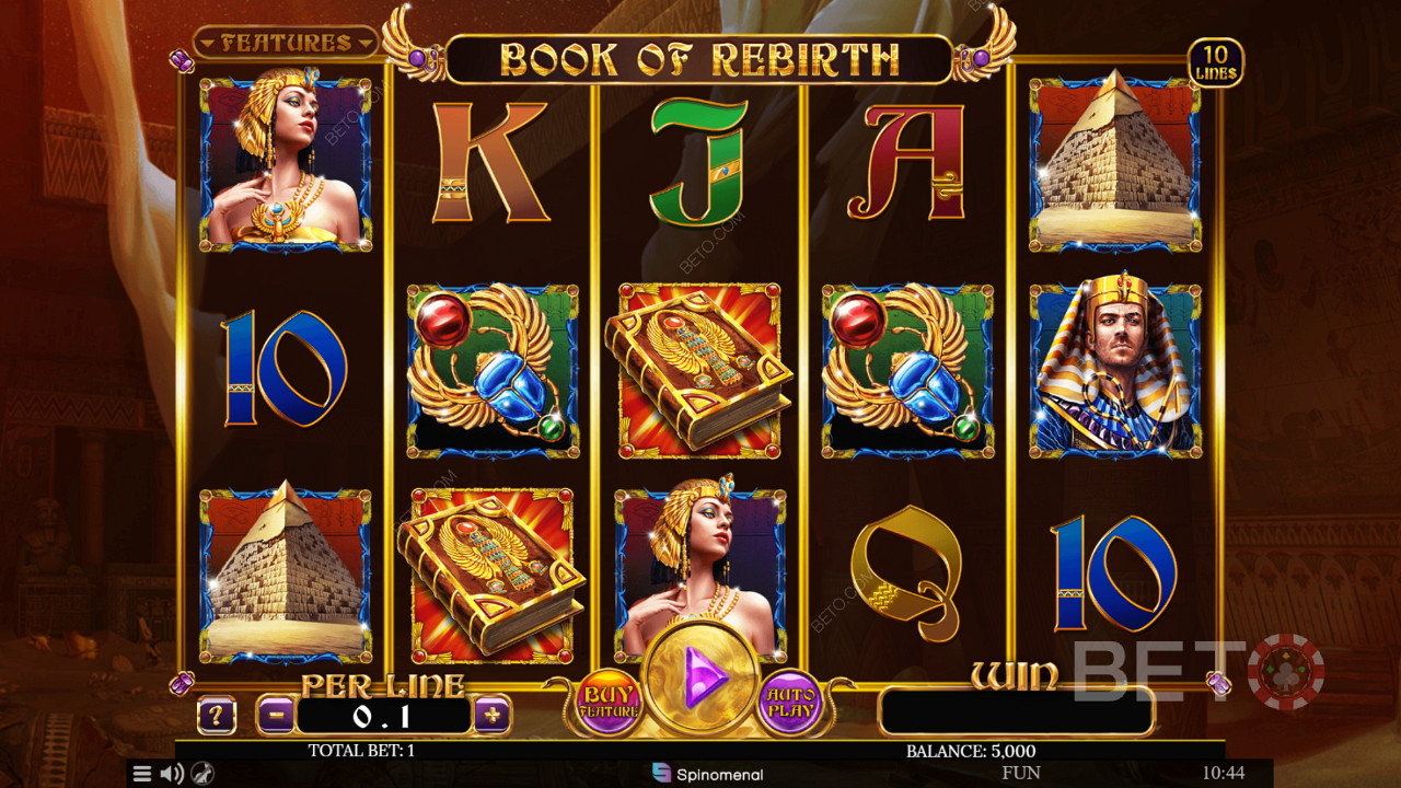 La combinación de colores dorados de Book Of Rebirth
