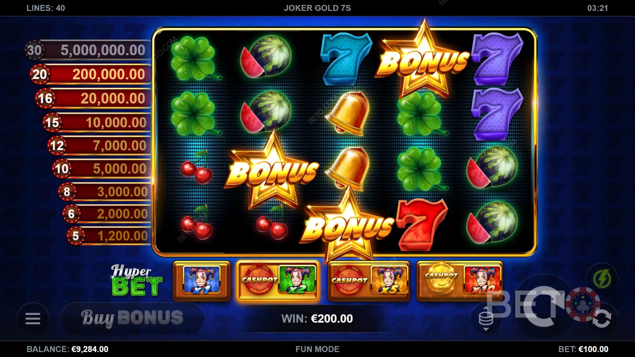Joker Gold 7s Reseña de BETO Slots