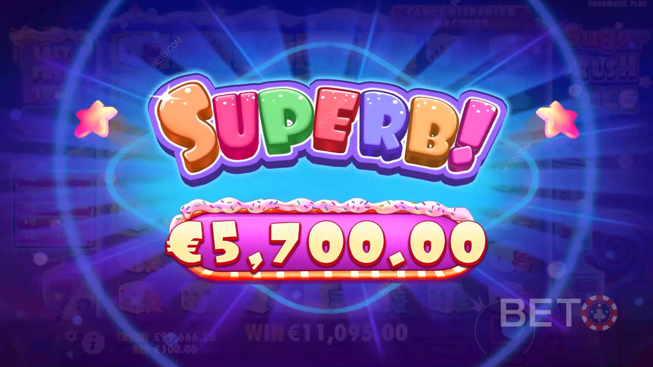 ¡Gana 5.000 veces tu apuesta en la Video Tragaperras Sugar Rush Dice!