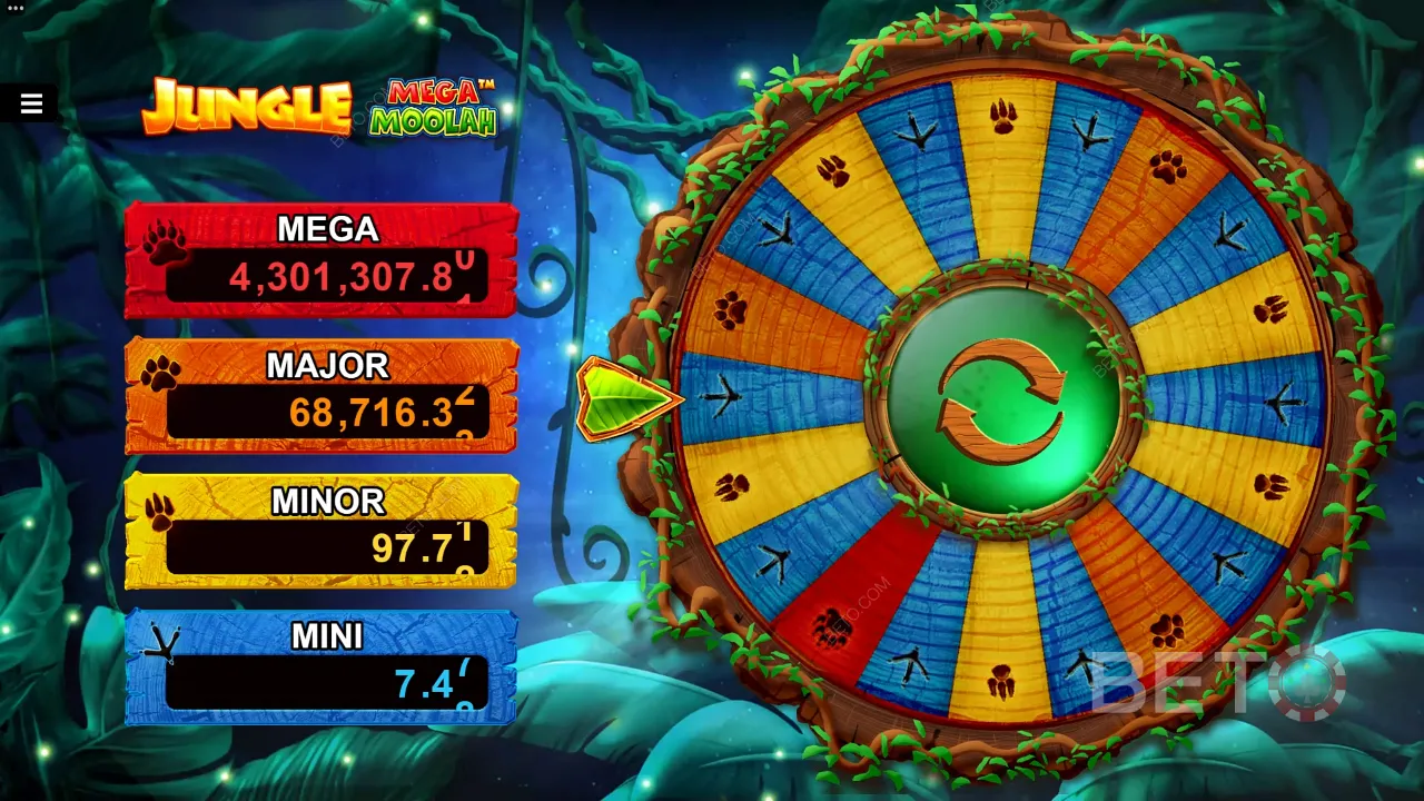 Jugabilidad de la video slot Jungle Mega Moolah - Consigue ganar el Jackpot Progresivo de Jungle Mega Moolah