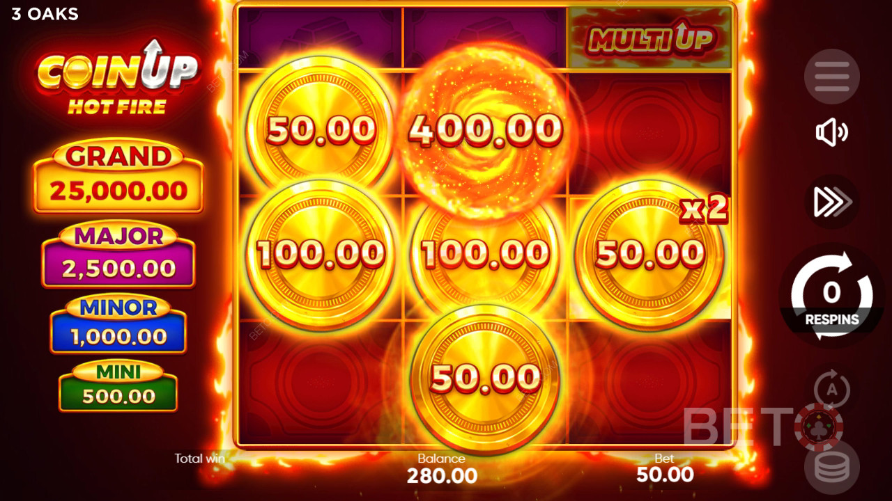 Cómo jugar a Coin Up de 3 Oaks Gaming: Hot Fire
