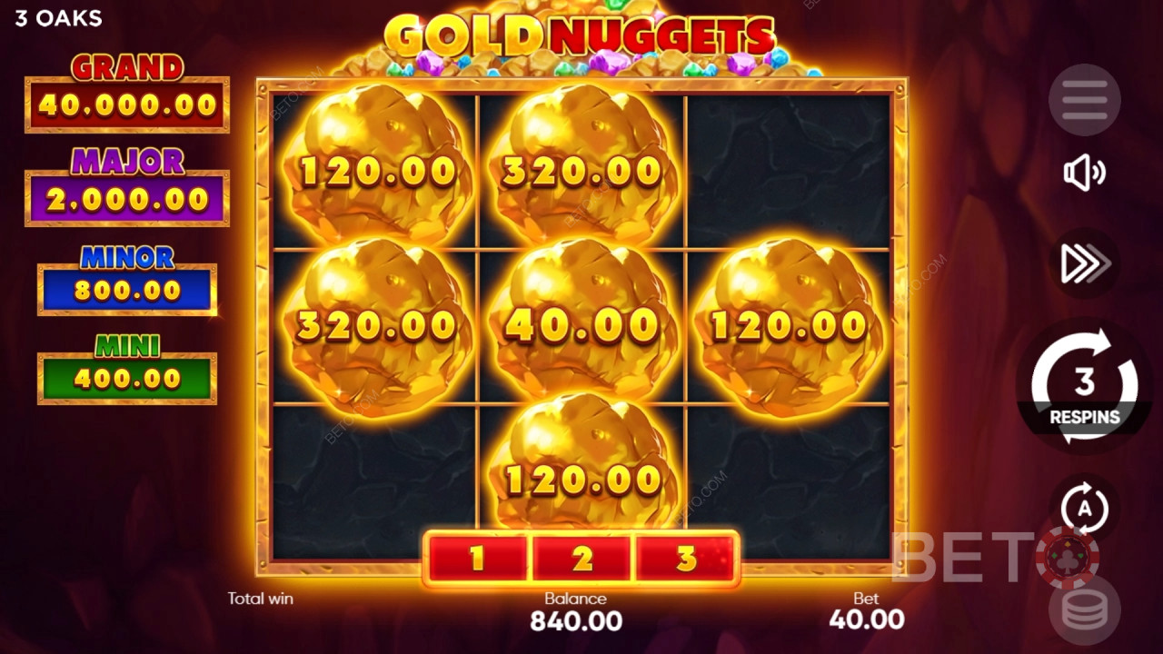 Gold Nuggets (3 Oaks) Juego Gratis