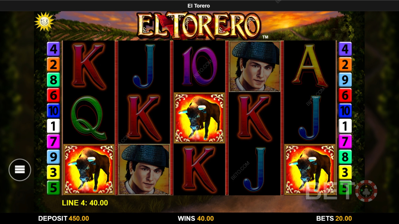 Explicación de los extras en El Torero de Reel Time Gaming