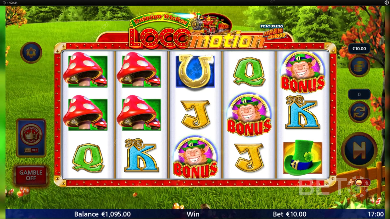 Características adicionales explicadas en Rainbow Riches Locomotion by Light and Wonder