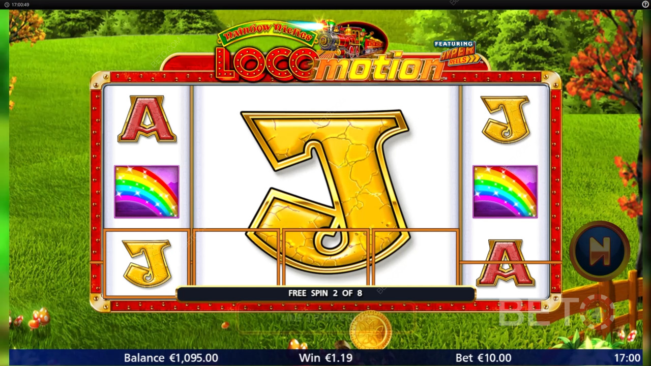 ¡Gana 1.037x tu apuesta en la tragaperras online Rainbow Riches Locomotion!