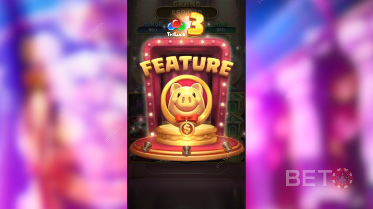 Explicación de las funciones de bonificación en 3 Lucky Piggy de TaDa Gaming
