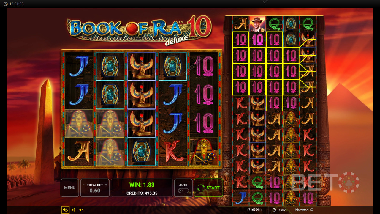 ¡Gana 1.143 veces tu apuesta en la tragaperras Book Of Ra Deluxe 10!