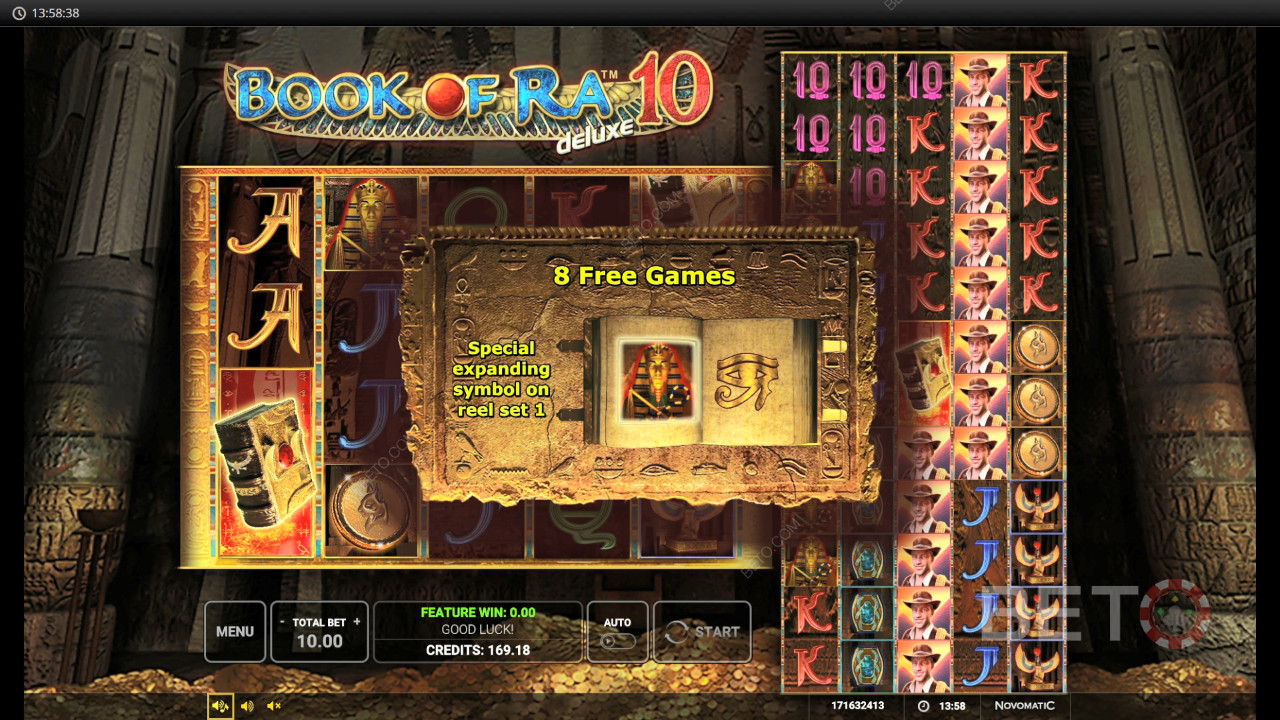 Funciones de bonificación explicadas en Book Of Ra Deluxe 10 por Greentube