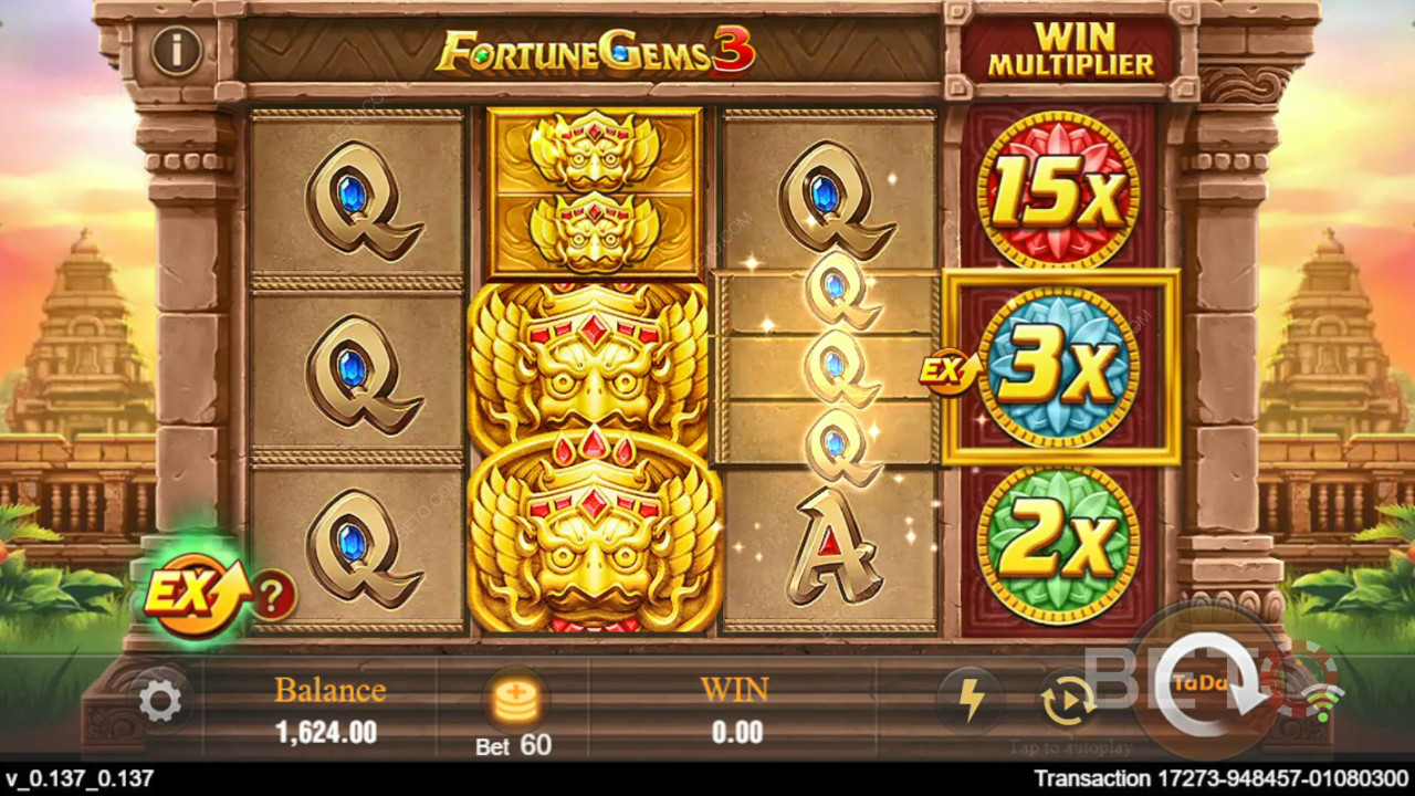 Explicación de las bonificaciones de Fortune Gems 3 de TaDa Gaming