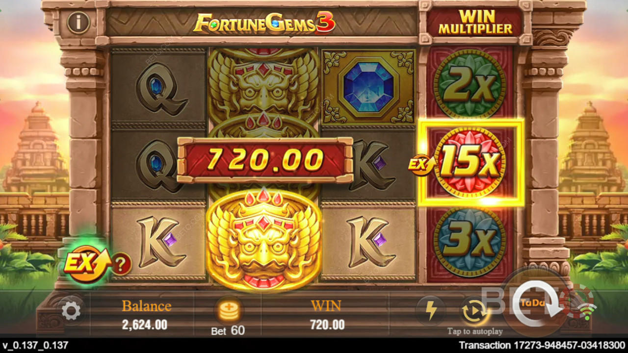 ¡Gana 10.125x Tu apuesta en la Tragaperras Fortune Gems 3 Online!