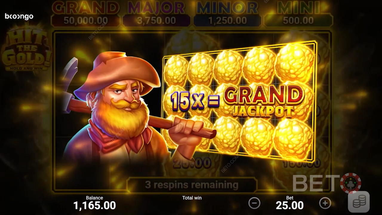 Los jugadores pueden conseguir 4 premios diferentes de Jackpot durante la ronda de Bonus Game