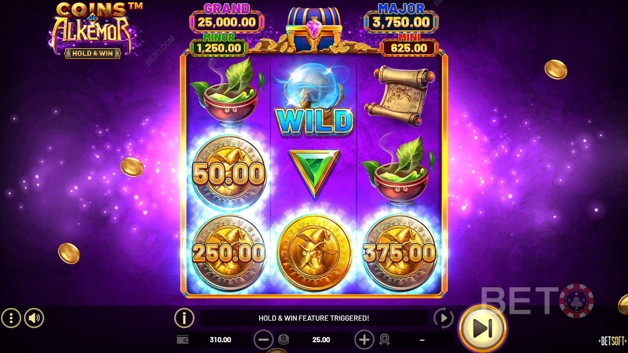 Coins of Alkemor - Revisión de Hold & Win de BETO Slots
