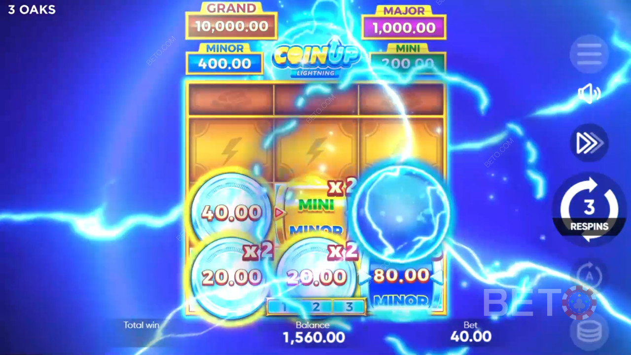 Cómo jugar a Coin Up de 3 Oaks Gaming: Lightning