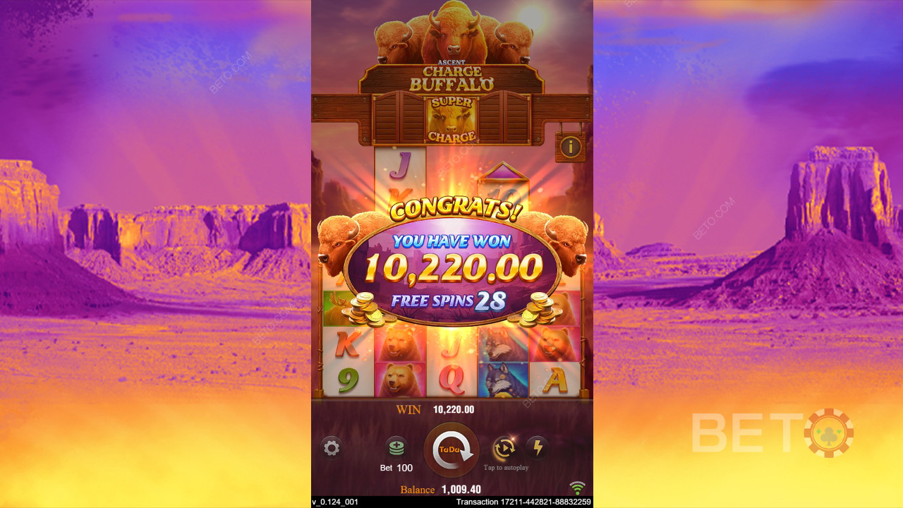 ¡Gana 20.000 veces tu apuesta en la tragaperras Charge Buffalo-Ascent!