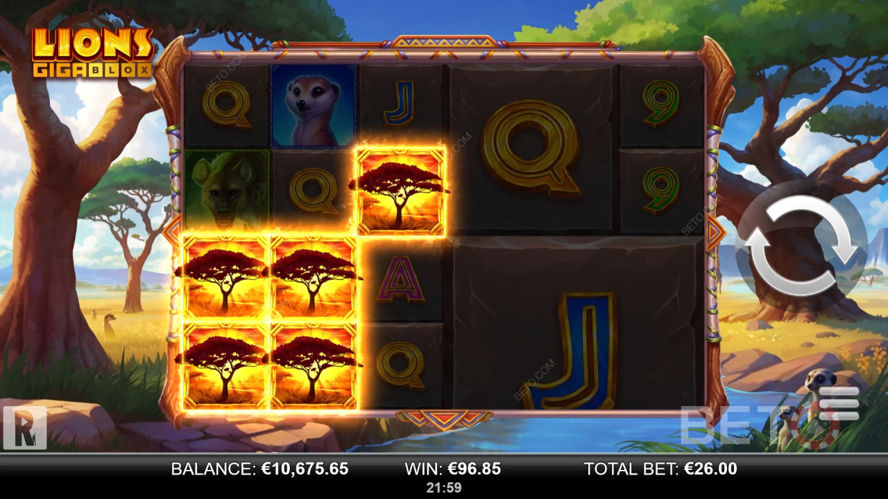 Revisión de Lions GigaBlox por BETO Slots