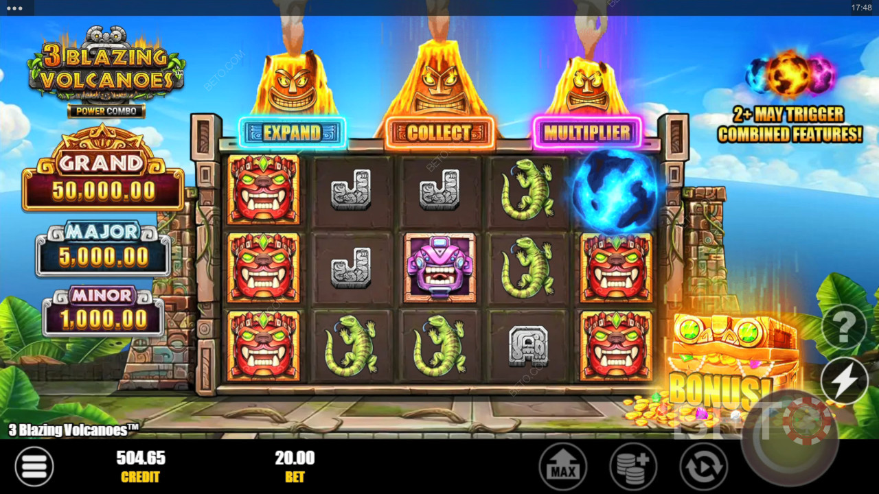 3 Blazing Volcanoes Power Combo Juego Gratis