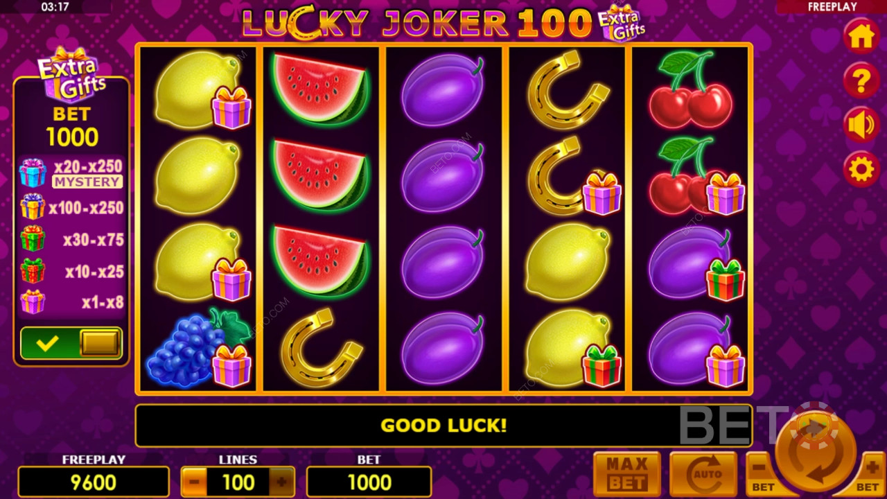 Lucky Joker 100 Regalos Extra Reseña de BETO Slots