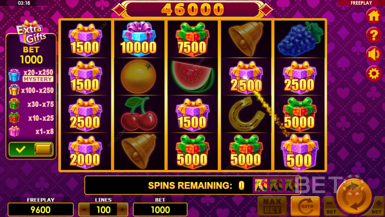 Funciones de bonificación explicadas en Lucky Joker 100 regalos extra de Amatic Industries