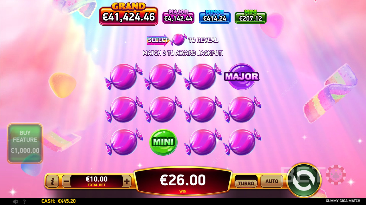 ¡Gana 18.997x tu apuesta en la tragamonedas Gummy Giga Match Slot Online!