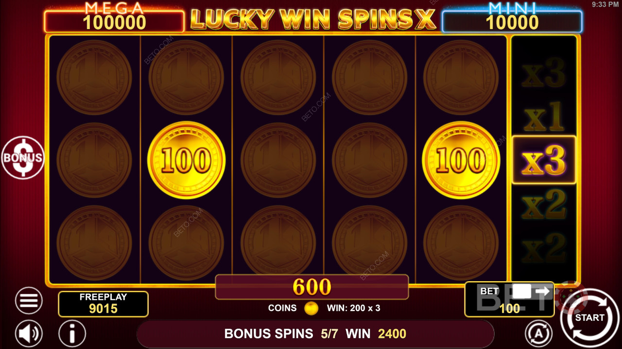 Cómo jugar a Lucky Win Spins X de 1spin4win