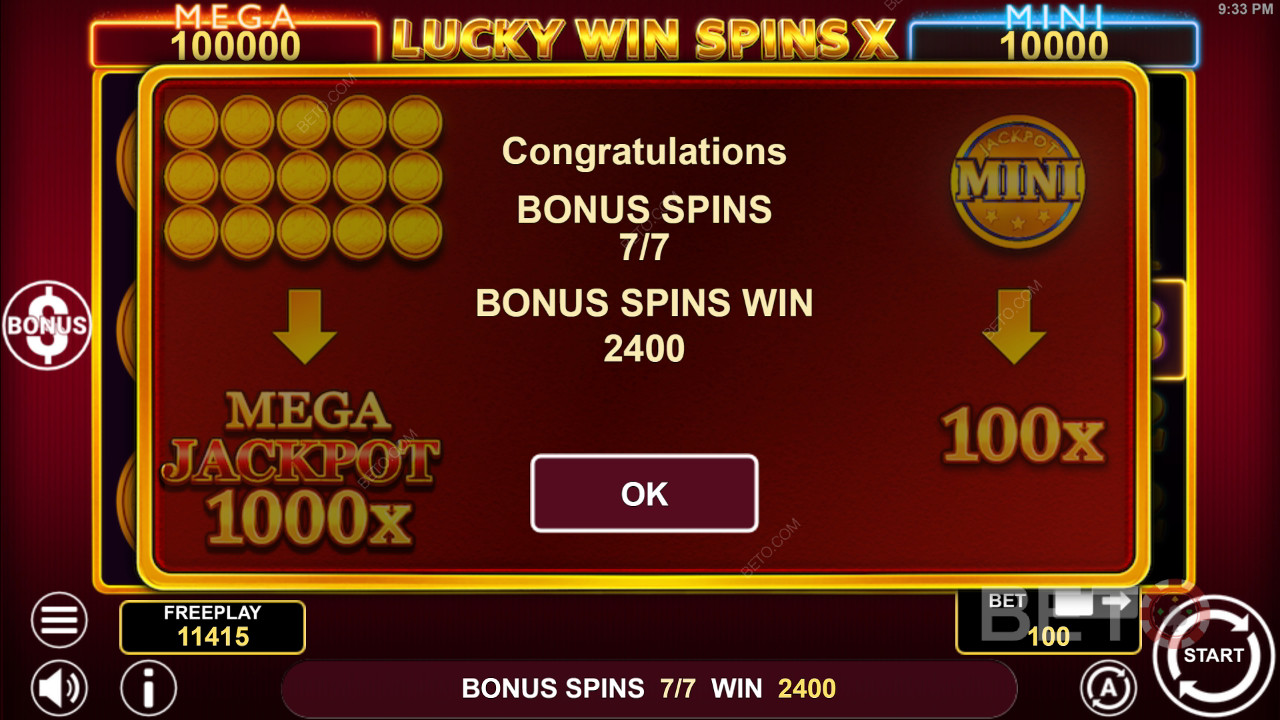 Funciones de bonificación explicadas en Lucky Win Spins X de 1spin4win