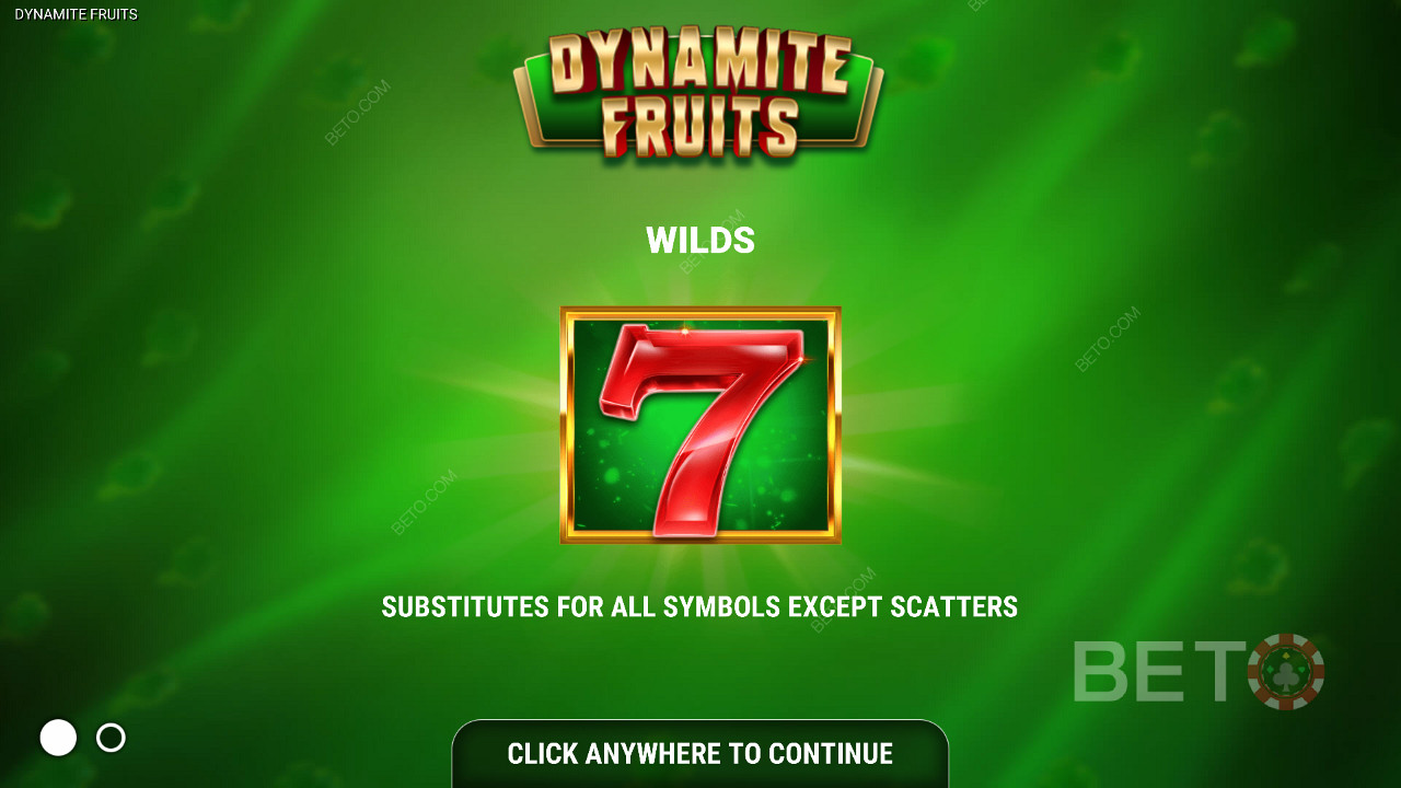 Tragamonedas Dynamite Fruits - Símbolos de comodín - el Siete rojo