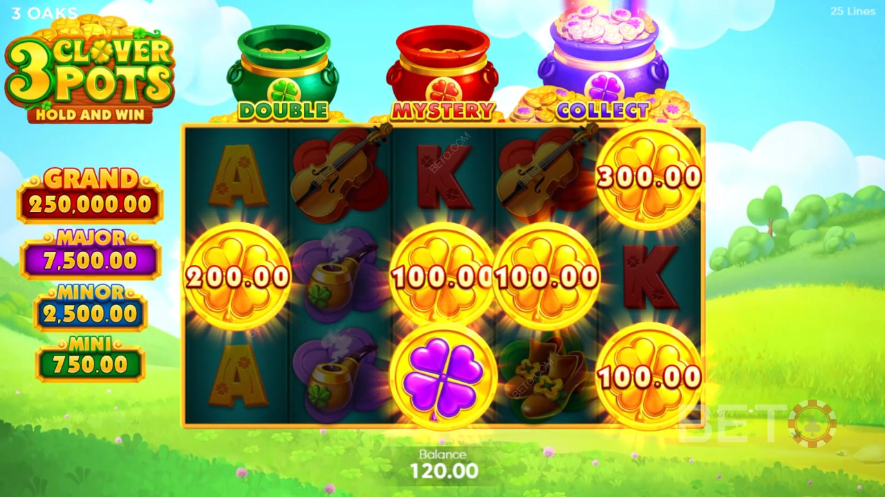 3 Clover Pots Reseña de BETO Slots