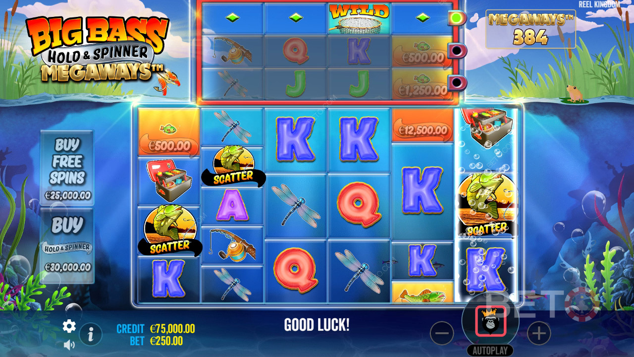¡Gana 20.000x tu apuesta en la tragaperras Big Bass Hold y Spinner Megaways!