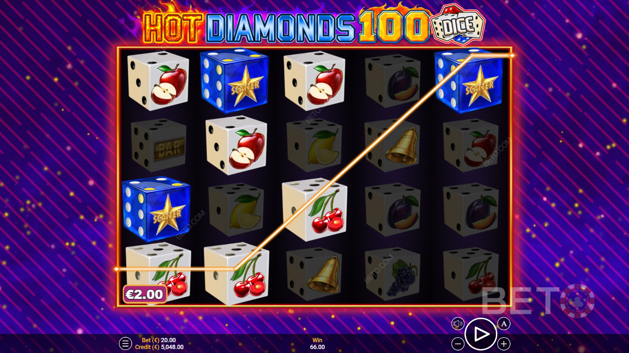 Hot Diamonds 100 Dados Reseña de BETO Slots