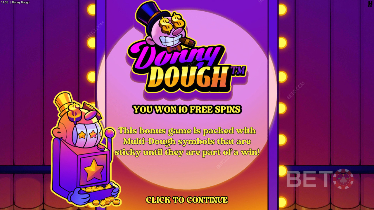 Características adicionales explicadas en Donny Dough por Hacksaw Gaming
