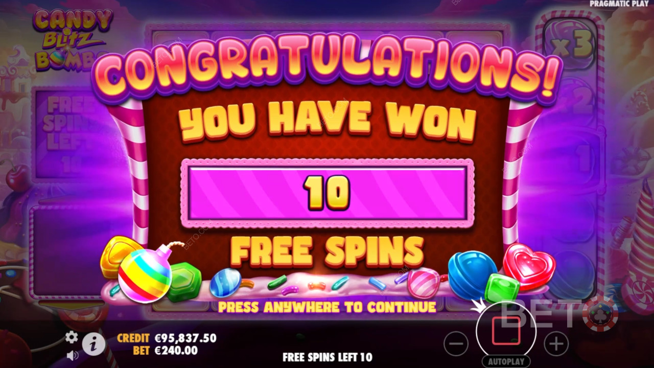 ¡Gana 5.000 veces tu apuesta en la Video Tragaperras Candy Blitz Bombs!
