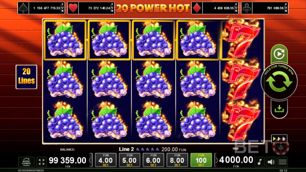 20 Power Hot Reseña de BETO Slots