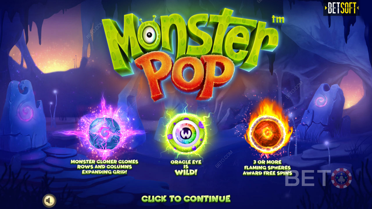 Disfruta de las innovadoras funciones de bonificación de la video tragaperras Monster Pop