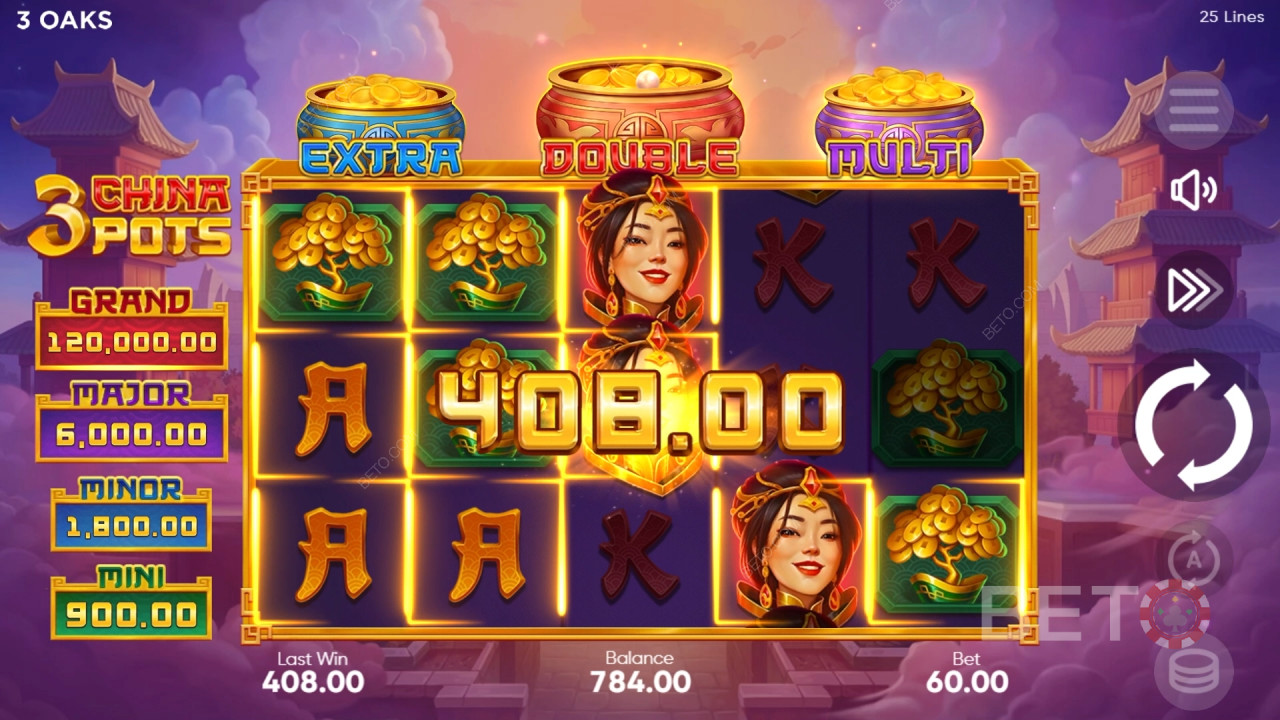 3 China Pots Reseña de BETO Slots
