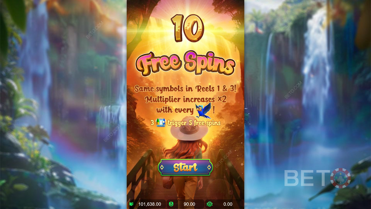Explicación de las bonificaciones en Wings of Iguazu de PG Soft