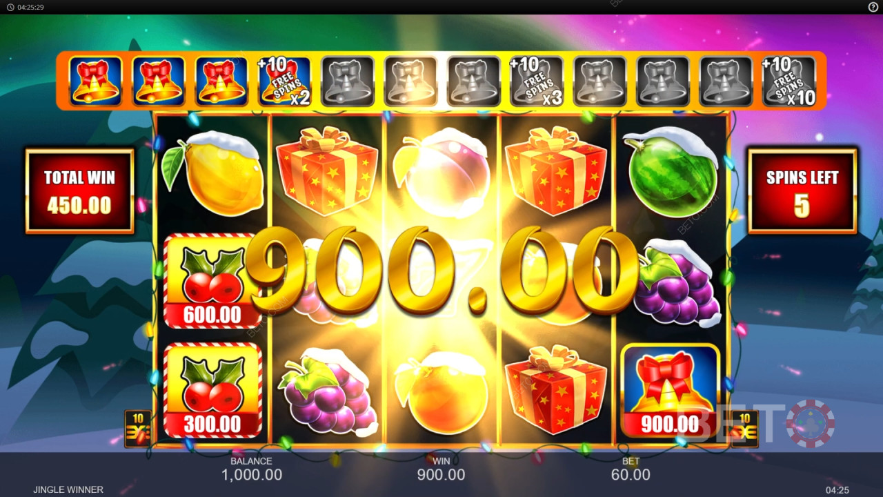 ¡Gana 3.333x tu apuesta en la tragaperras Jingle Winner!
