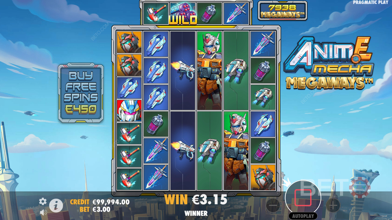 Explicación de las funciones adicionales de Anime Mecha Megaways por Pragmatic Play
