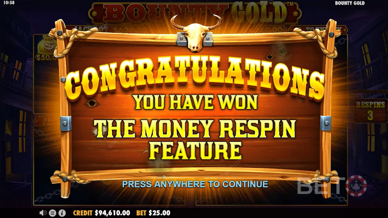 Ganar generosas tiradas gratis en Bounty Gold