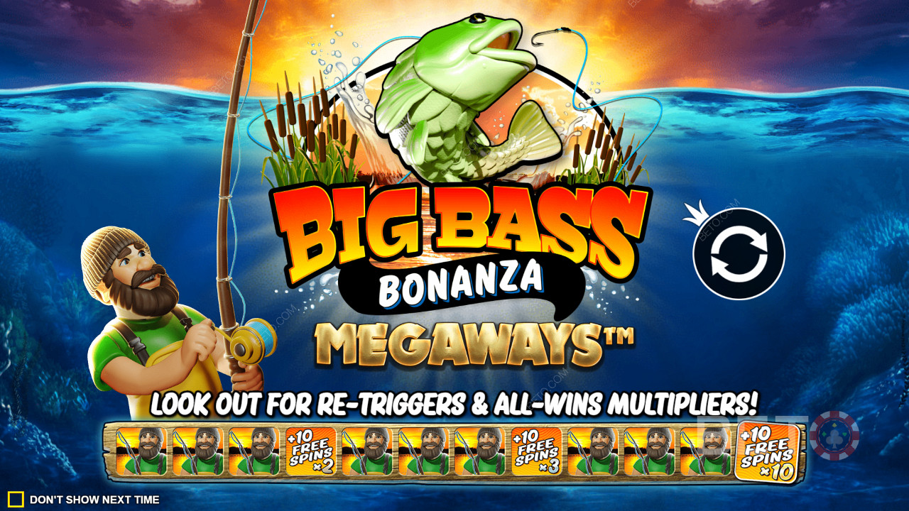Disfruta de los recuperadores de tiradas gratis con multiplicadores de ganancia en la tragaperras Big Bass Bonanza Megaways